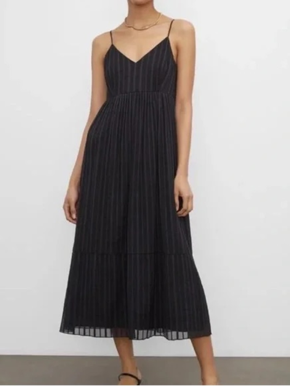 Club Monaco Spaghetti Strap Midi Tiered Dress